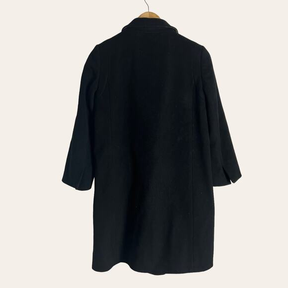 J.Crew Black Wool Double Breasted Button Front Coat Size 2 - Picture 8 of 9